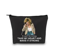 Tina Musical Gift Tina Song Lyrics Gift Musician Inspired Zipper Pouch Musical Theatre Gift Broadway Musical Makeup Bag (Make It Strong Black EU)