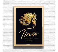 Tina Poster Print, Musical Print, A4 A3 West End Broadway Tina Turner Theatre Show, Wall Art Deco Special Canvas West End Print, London theatre art frame options (A3 Framed (Oak))