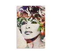 Tina Turner Colorful Watercolor Portrait Vintage Poster Canvas Print Wall Art Retro Decorative Painting for Home Bedroom Living Room Decor20x30inch(50x75cm)