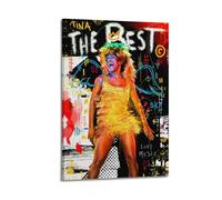 Tina Turner The Best Print Album Cover Signed Limited Poster,Music Cover Posters,Pop Hip Hop Rap Singer Star Music Poster Aesthetic Canvas Wall Art for Girl And Boy Teens Dorm Decor 12x18inch(30x45cm)