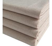 TinaKim Canvas Upholstery Fabric, Faux Linen Type Cloth Material,for Couch Chair Seat Repair (Beige 3, 2 Yard (57x 72 inch))