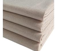 TinaKim Canvas Upholstery Fabric, Slub Faux Linen Type Cloth Material,for Couch Chair Seat Repair (Beige 3, 3 Yard (57x 108 inch))