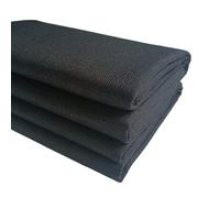 TinaKim Faux Slub Linen Upholstery Fabric, for Chairs Couch Settee Cover Material (Black, 3 Yard (57x 108 inch))