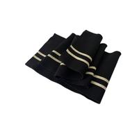 TinaKim Ribbing for Cuff, Waistbands Trim Material (Black + Gold Stripe, 36x6in)