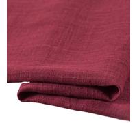TinaKim Slub Linen Cotton Fabric - Crinkle Textured Material for Summer Dresses, Boho Shirts & Relaxed Pants | Lightweight Breathable Fabric (Dark red, 3 Yard pre Cut)