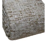 TinaKim Upholstery Fabric, Faux Linen Type Cloth Material, for Chair Sofa Couth Reupholster (Khaki, 2 Yard)
