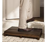 TINAMO 3.5" One Step Stool for Elderly, Acacia Wood High Riser Step Stool for Bed - 550 Lbs Wooden Mobility Stepping Stools for Adults, Kids/Bedside, Bathroom, Kitchen, Garden (Walnut, 3.5" Height)