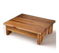 TINAMO 5” Acacia Wooden Step Stool for Adults (Fully Assembled) - 500 LBS Capacity Small Step Stool, Bed Steps for High Beds for Adults - Small Wooden Stool for Handicap, Elderly, Seniors, Home