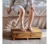 TINAMO 6.5" One Step Stool for Elderly (No Assemble Required)- 550 Lbs Acacia Wood High Riser Step Stool for Bed - Wooden Mobility Stepping Stools for Adults, Kids/Bedside, Bathroom, Kitchen, Garden