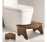 TINAMO Acacia Wood Foldable Toilet Stool for Adults - 7" Wooden Poop Stool for Comfortable Squat - Potty Squatty Stool for Bathroom - Toilet Foot Rest for Comfortable Squatting (Walnut)