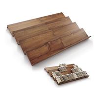 Tinamo Acacia Wooden Spice Rack Organizer for Cabinet - Spice Drawer Insert, Spice Organization for Cabinet, Seasoning Organizer, Spice Holder Pack of 8 (Walnut, Pack 8)