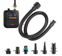 tinams 20PSI High-Pressure Electric SUP Pump, 12V Car-Powered Auto Shut-Off Air Pump, Ultra-Lightweight for Paddle Boards, Kayaks & Inflatables (Corrugated Tube)