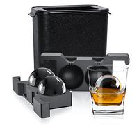 TINANA Clear Ice Ball Maker, 2.5” Crystal Clear Ice Cube Tray Make 2 Large Sphere Ice Balls for Whiskey Cocktails & Bourbon, Gifts for Men