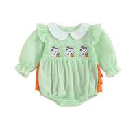 Tinarying Baby Romper Halloween Baby Girls Long Sleeve Bodysuit Cute Collar Casual Jumpsuit for Infant Toddler Autumn Fashion Newborn Onesies Comfortable Stretchy for 3-18 Months(Green, 18-24 Months)