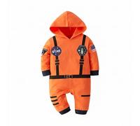 Tinarying Boys Romper and Jumpsuit Infant Girls&Boys Cute Astronaut Long Sleeve Pullover Romper Newborn Sweatshirt Bodysuits Romper (Orange, 3-6 Months)