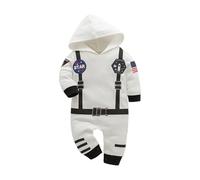 Tinarying Boys Romper and Jumpsuit Infant Girls&Boys Cute Astronaut Long Sleeve Pullover Romper Newborn Sweatshirt Bodysuits Romper (White, 12-18 Months)