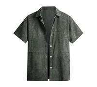 Tinarying Men's Linen Shirts Male Spring and Summer Single Breasted Shirts Casual Print Lapel Beach Short Sleeve Vacation Outdoor Vacation Shirt (AG 8XL)