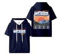 TINASI Josiah Queen The Mt. Zion Tour Merch Hooded T-Shirts Unisex Short Sleeve Tee Casual Fashion Clothes (M,Navy)