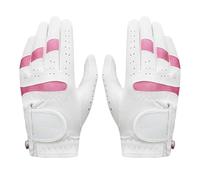 TINAYAUE 1 Pair Kids Golf Gloves for Boys Girls Age 5-9 Breathable Microfiber Golf Glove Left Hand Right Hand Non Slip Grip Golfing Gloves Cool Summer Cycling Full Finger Gloves (Pink, Size 16)