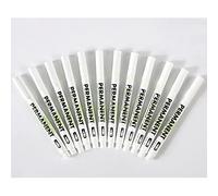TINAYAUE 12 Pack White Marker Pens 1mm Fine Tip Oil Based Markers Waterproof Paint Marker Permanent Marking White Paint Pen for Wood Rock Plastic Glass Stone Metal Ceramic Fabric Tire Black Labels