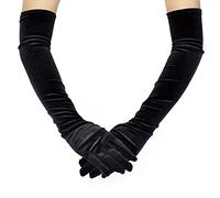TINAYAUE 20.5" Long Opera Gloves 1920s Elegant Lady Wedding Prom Evening Gloves Women Classic Arm Length Stretch Velvet Bridal Shower Christmas Birthday Fancy Dress Party Pageant Dance Glove