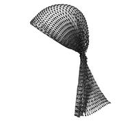 TINAYAUE Bling Hollow Headdress Veil Cap Fishnet Elastic Headband Rhinestone Mesh Headpiece Hair Hoop Crystal Turban Shining Flapper Head Wrap Scarf Accessories Women Girl, Black, One Size