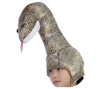 TINAYAUE Cartoon Snake Headgear Cute Velvet Snake Costume Hat Funny Halloween Cosplay Parent-Child Performance Headwear Warm Plush Dress Up Accessory Carnival Party Photo Props (Python, Preschooler)