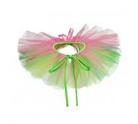 TINAYAUE Clown Ruffle Tulle Collar, 3 Layer Colorful Tutu Neck Ruff for Circus Jester Costume, Halloween Carnival Stage Performance Prop for Dress Up Party Cosplay Photography (Green)