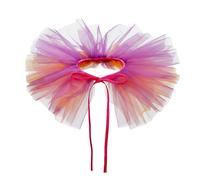 TINAYAUE Clown Ruffle Tulle Collar, 3 Layer Colorful Tutu Neck Ruff for Circus Jester Costume, Halloween Carnival Stage Performance Prop for Dress Up Party Cosplay Photography (Purple)