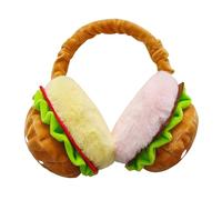 TINAYAUE Cute Burger Ear Muffs for Girls Boys Funny Kids Hamburger Earmuffs Foldable Warm Plush Winter Cold Weather Outdoor Student Cycling Windproof Ear Warmer