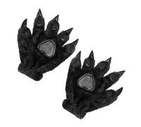 TINAYAUE Cute Halloween Plush Cat Paw Gloves - Dinosaur, Bear, Werewolf Cosplay Props for Men Women - Adults Cartoon Animal Thick Winter Thermal Costume Accessory