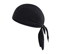 TINAYAUE Dew Rags Sweat Wicking Beanie Hat Cooling Liner Cap Outdoor Cycling Bandana Chemo Hat Adjustable Bicycle Head Wraps for Men Women Black