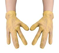 TINAYAUE Green Alien Gloves - Irregular Scary Zombie Monster Gloves for Halloween, Carnival, Cosplay, Bar - Soft Role Play Accessories, yellow, 26 x 17 x 5cm