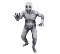 TINAYAUE Halloween Bodysuit Skeleton Costumes for Kids Adults Horror Game Theme Party Costume Full Body Skull Bone Jumpsuit with Hood Mask Prank Tights Parent-Child Clothes for Cosplay Dress Up Party
