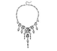 TINAYAUE Halloween Skull Necklace Demon Neck Chain Personality Skeleton Head Pendant Jewellery for Women Men Gothic Punk Cool Choker Biker Rock Pirate Cosplay Costume Accessory