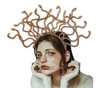 TINAYAUE Halloween Snake Headband Ancient Greek Mythology Golden Snake Shaped Crown Womens Hair Hoop Fancy Dress Headdress Festival Party Performance Props Cosplay Costume Headpiece