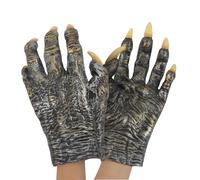 TINAYAUE Horror Animal Paws Gloves Halloween Cosplay Werewolf Gloves Latex Gloves Creature Costume Gloves Wolf Claws Gloves for Adults Big Kids Fancy Dress Party Live Show Birthday Prank Props