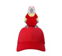 TINAYAUE Kids Baseball Cap with Removable 3D Cartoon Animal, Adjustable Sun Visor Cute Plush Bird Hat for Boys Girls Age 3-8, Funny Costume Crazy Hat Outdoor Zoo Party Birthday Gift (Red Macaw)