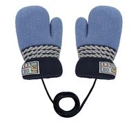 TINAYAUE Kids Gloves On String Cute bear Knitted Mittens for 1-3 Years Old Winter Warm cashmere Full Finger Gloves Thicken Plush Lined Mittens on String Thick Thermal Gloves for Bbay Boys Girls