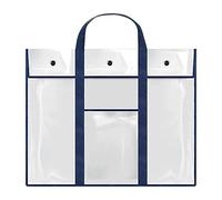 TINAYAUE Large Waterproof PVC A2/A3/A4 Paper Art Portfolio Artist Carry Bag Clear Files Tote with Handle Thick Hanging Drawing Board Canvases Paints Pencils, Transparent