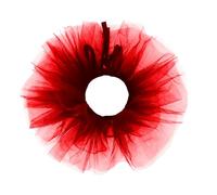 TINAYAUE Layered Tulle Ruffled Clown Collar Vintage Halloween Circus Stage Props Cosplay Party Costume Accessories Renaissance Gauze Ruffle Collar Neck Ruff (Red)