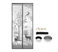 TINAYAUE Magnetic Fly Screen Door Nets Heavy Duty Windproof Anti Mosquito Fine Mesh Curtain with Strong Magic Tape Lace Decorative Punch-free Encrypted Silent Magnet Self-Priming Door Curtain