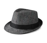 TINAYAUE Men's Gentleman Hat Mid-Elderly Fedora Hat Winter Warm Trilby Hat Old Man Elegant Woolen Hats Outdoor Travel Party Top Hat Birthday Gift for Dad Grandpa Panama Jazz Cap