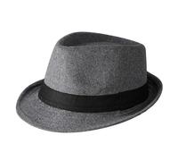 TINAYAUE Men's Gentleman Hat Mid-Elderly Fedora Hat Winter Warm Trilby Hat Old Man Elegant Woolen Hats Outdoor Travel Party Top Hat Birthday Gift for Dad Grandpa Panama Jazz Cap