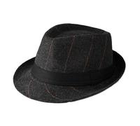 TINAYAUE Men's Gentleman Hat Mid-Elderly Fedora Hat Winter Warm Trilby Hat Old Man Elegant Woolen Hats Outdoor Travel Party Top Hat Birthday Gift for Dad Grandpa Panama Jazz Cap