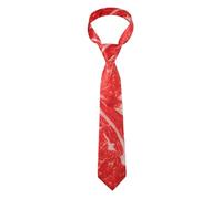 TINAYAUE Men's Novelty Necktie, Cute Meat Print Neck Tie Beef Pork Bacon Pattern Ties for Halloween Costume, Adjustable Funny Party Cosplay Holiday Gift (Fresh Red Beef Print)