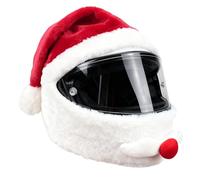 TINAYAUE Motorcycle Helmet Santa Cover Funny Motorcycle Plush Christmas Hat Decor for Christmas Parade Holiday Ride Gatherings Gift