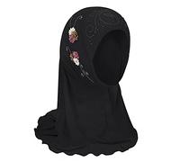 TINAYAUE Muslim Headscarf Hijab Islamic Full Cover Turban Head One-Piece Floral Arab Scarf Amira Hijab Head Wear Long Scarf for Children Girl 2-6 Years Old