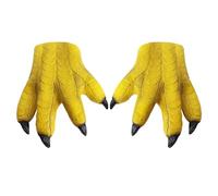 TINAYAUE Realistic Chicken Gloves Parrot Gloves Four Paws Latex Gloves Large Creature Costume Gloves Cosplay Animal Claws Gloves for Adults Big Kids Halloween Live Show Birthday Party Prank Props