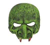 TINAYAUE Terror Animal Mask with Fangs Half Face Green Goblin Mask Scary Zombie Masks Realistic Gnome Costume Role Play Props for Halloween, Carnival, Cosplay, Theme Party